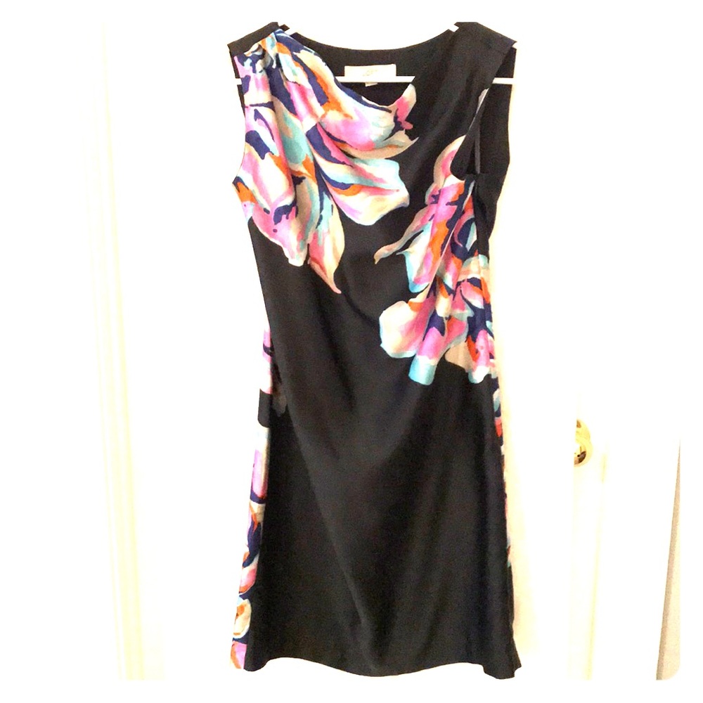 LOFT Navy blue floral dress size 6